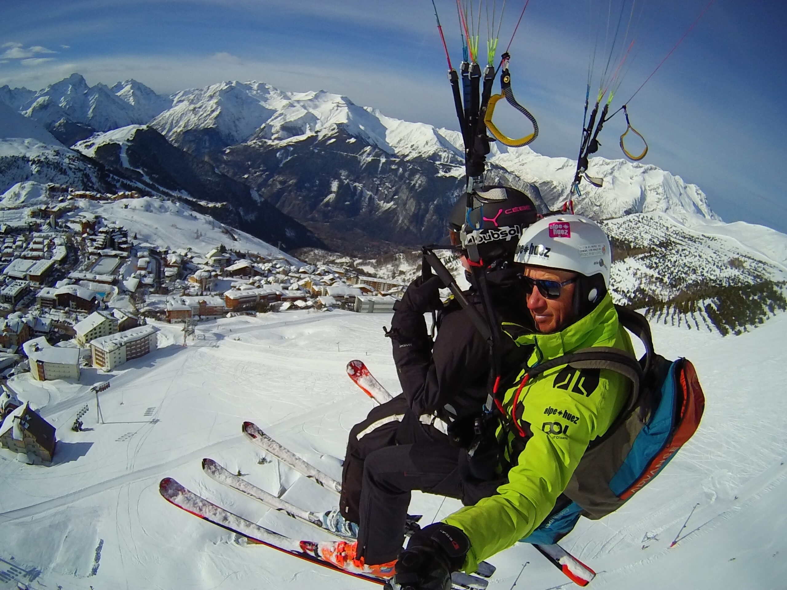 vol à ski parapente Vol signal bourg d'Oisans avec alpe d'huez parapente, vol à ski